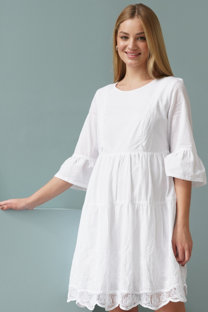 Платье для беременных и кормящих мам 4250750 белое, To be, Белый, 42