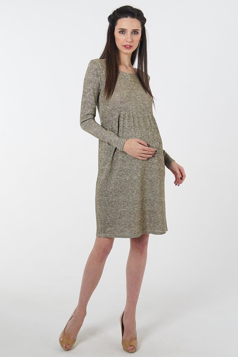 Нарядное платье для беременных коричневое 4047024, To be, 44