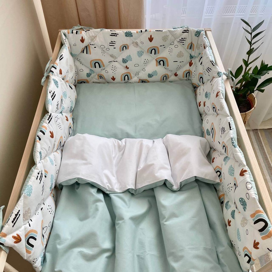 Постелька Комплект постельного белья Baby Dream Радуга, 6 элементов, Маленькая Соня