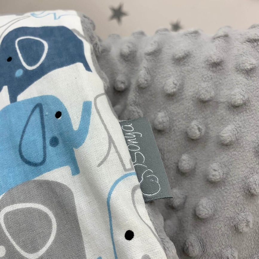 Одеяла и пледы Плед-конверт с одеялом Голубые слоники, голубой, Маленькая Соня