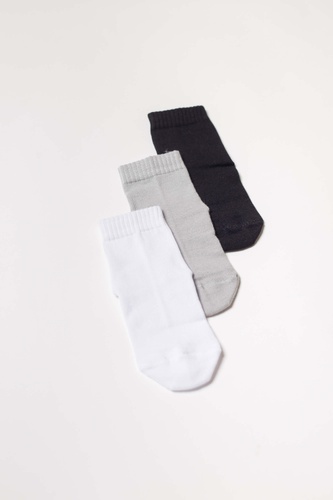 Шкарпетки Шкарпетки дитячі, набір 3 шт, білий, сірий і чорний, Мамин Дом