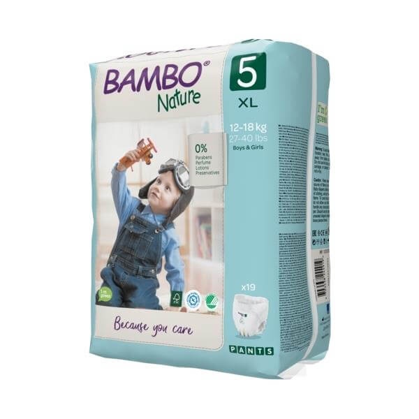 Підгузники Еко підгузки-трусики Bambo Nature 5 (12-18 кг), 19 шт., Bambo Nature