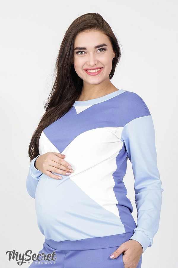 Спортивные костюмы Костюм для беременных и кормящих мам OLBENI, светло-синий-голубой-молоко, Юла мама