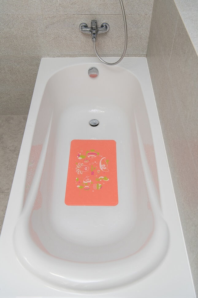 Коврики в ванную Антискользящий детский резиновый коврик для ванны M, с рисунком коралловый, KINDERENOK