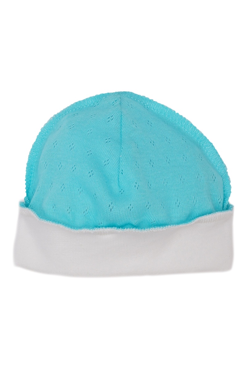Чепчики, шапочки для новонародженних Шапочка для новонароджених, ажурний ластик, бірюзовий, ТМ Софія