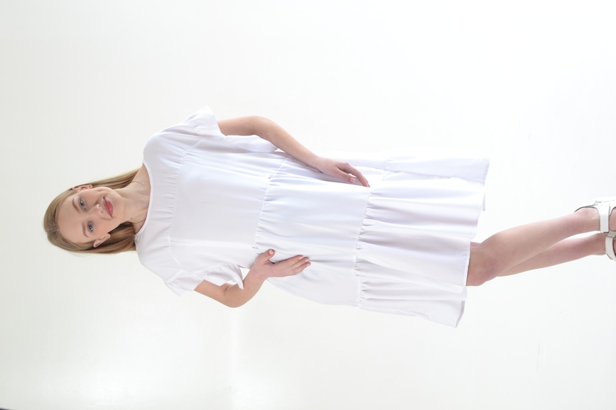 Платье Mollie для беременных и кормящих, белый, Dizhimama, Белый, 42