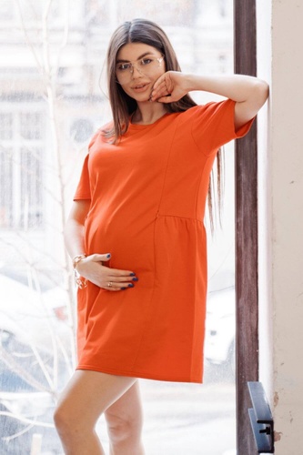 Платье для беременных и кормящих мам 4242262, оранжнвый, To be, Оранжевый, 42