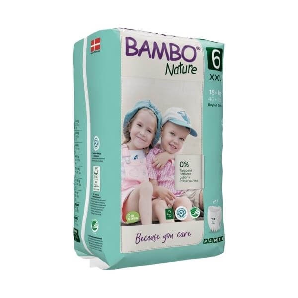 Підгузники Еко підгузки-трусики Bambo Nature 6 (18+ кг), 18 шт., Bambo Nature