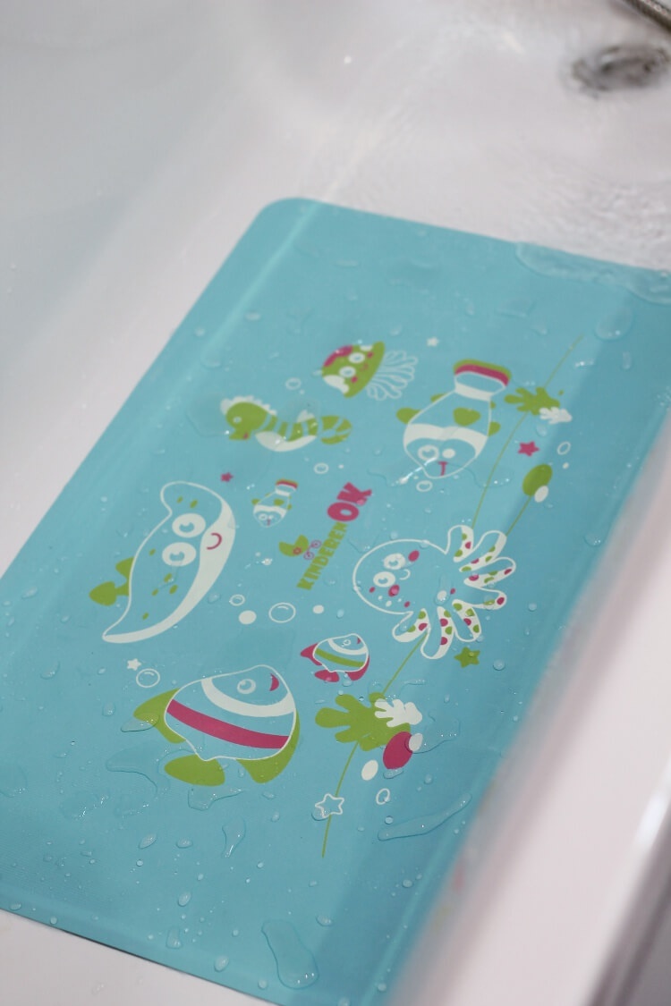 Килимки в ванну Антиковзаючий дитячий гумовий килимок для ванни M, з малюнком блакитний, KINDERENOK