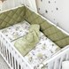 Постелька Комплект постельного белья Baby Mix Хлопок олива , 6 элементов, Маленькая Соня Фото №1