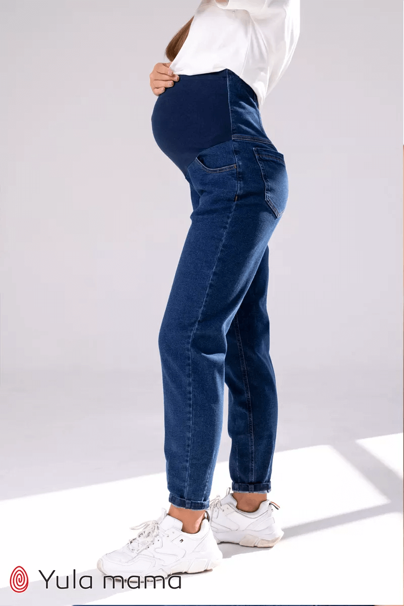 Джинсы Джинсы для беременных с высокой спинкой, Mom Jeans Florence, синий, ТМ Юла Мама