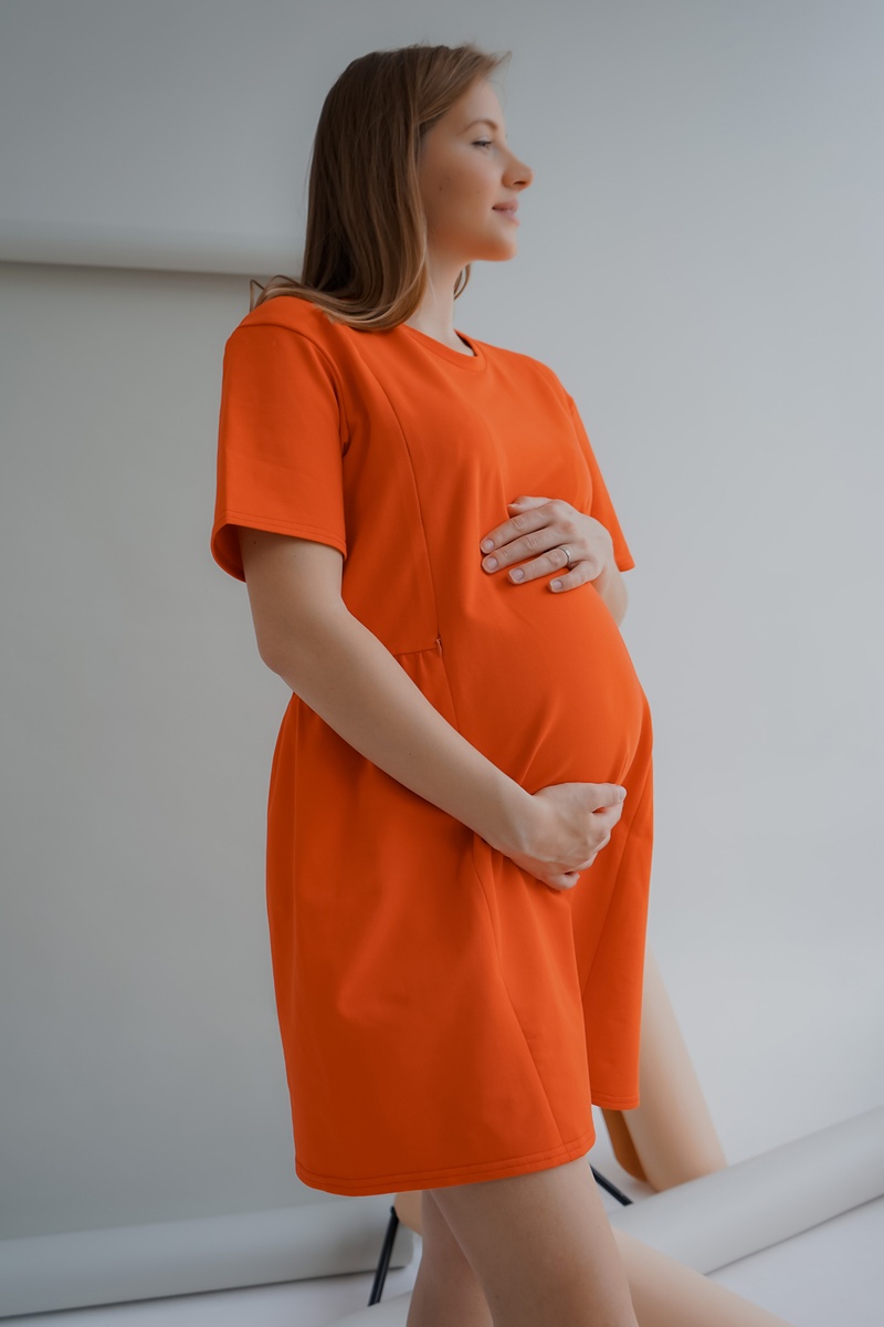 Платье для беременных и кормящих мам 4242262, оранжнвый, To be, Оранжевый, 42