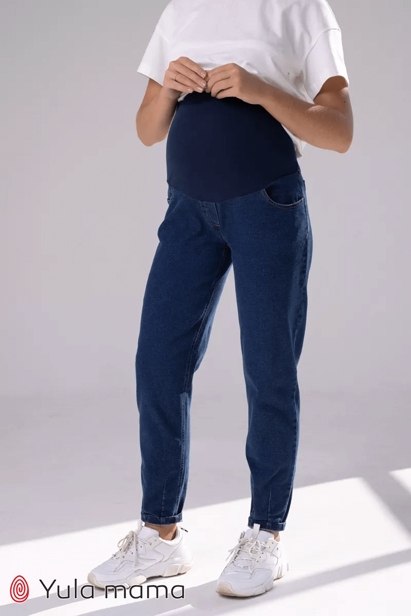 Джинси Джинси для вагітних з високою спинкою, Mom Jeans Florence, синій, ТМ Юла Мама