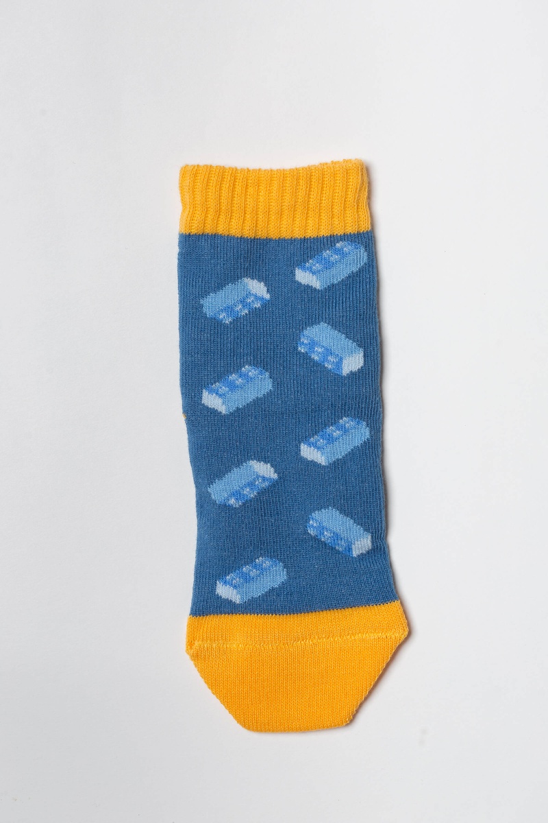 Носочки Носочки детские Лего, набор 3 шт, синий и голубой, Мамин Дом