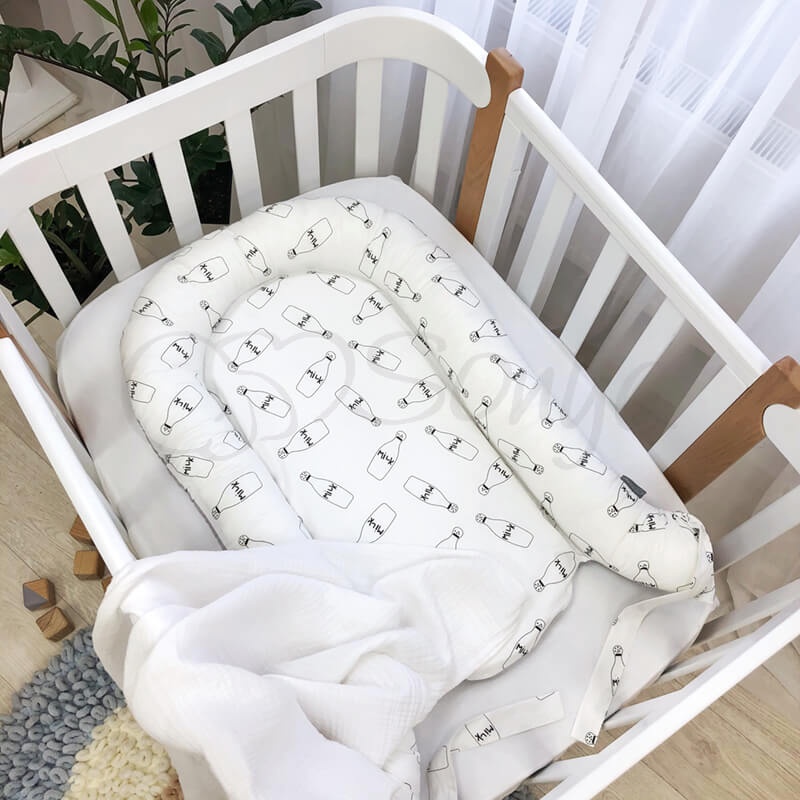 Коконы для новорожденных Кокон Baby Design Молоко, серый,, Маленькая Соня