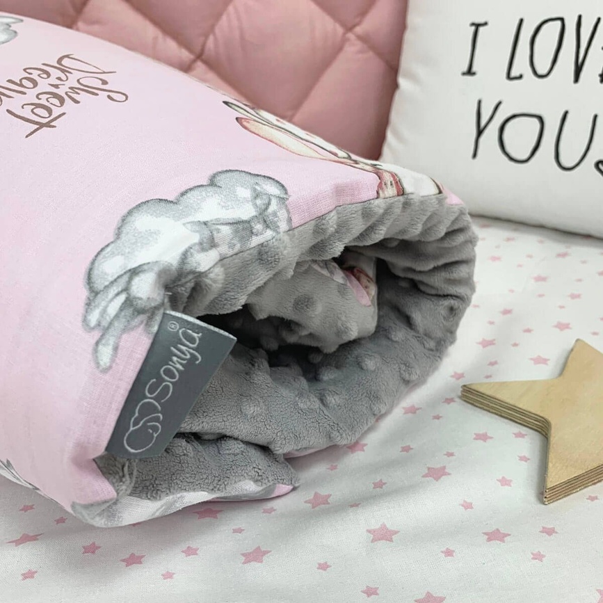 Плед-конверт с одеялом Куклы на розовом, розовый, Маленькая Соня