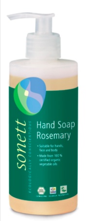 Мыло, гели Органическое жидкое розмариновое мыло для мытья рук, тела, волос, 300мл, Sonett