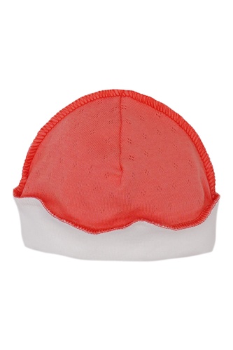 Чепчики, шапочки для новорождённых Шапочка для новорожденных, ажурный ластик, коралловый, ТМ София