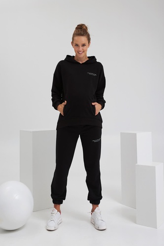 Спортивные костюмы Костюм спортивный с капюшоном для беременных и кормящих мам 2135(72) 1420, черный, ТМ Dianora