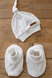Чепчики, шапочки для новорождённых Набор шапочка с пинетками "Gretel", молочный, MagBaby Фото №1