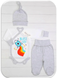 Комплекти Комплект для новонароджених Rocket 3 предмета (боді, повзунки, шапочка), сірий, Merry Bee Фото №1