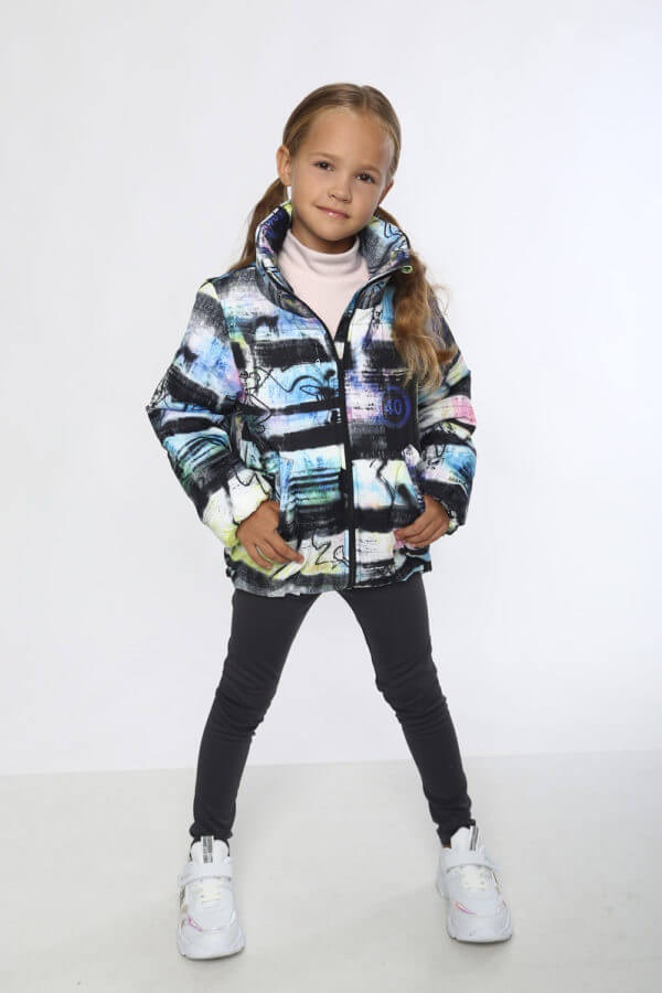 Куртки і пальта Куртка демісезонна для дівчинки Графіті, Модний карапуз