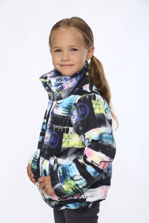 Куртки и пальто Куртка для девочки демисезонная Граффити, Модный карапуз