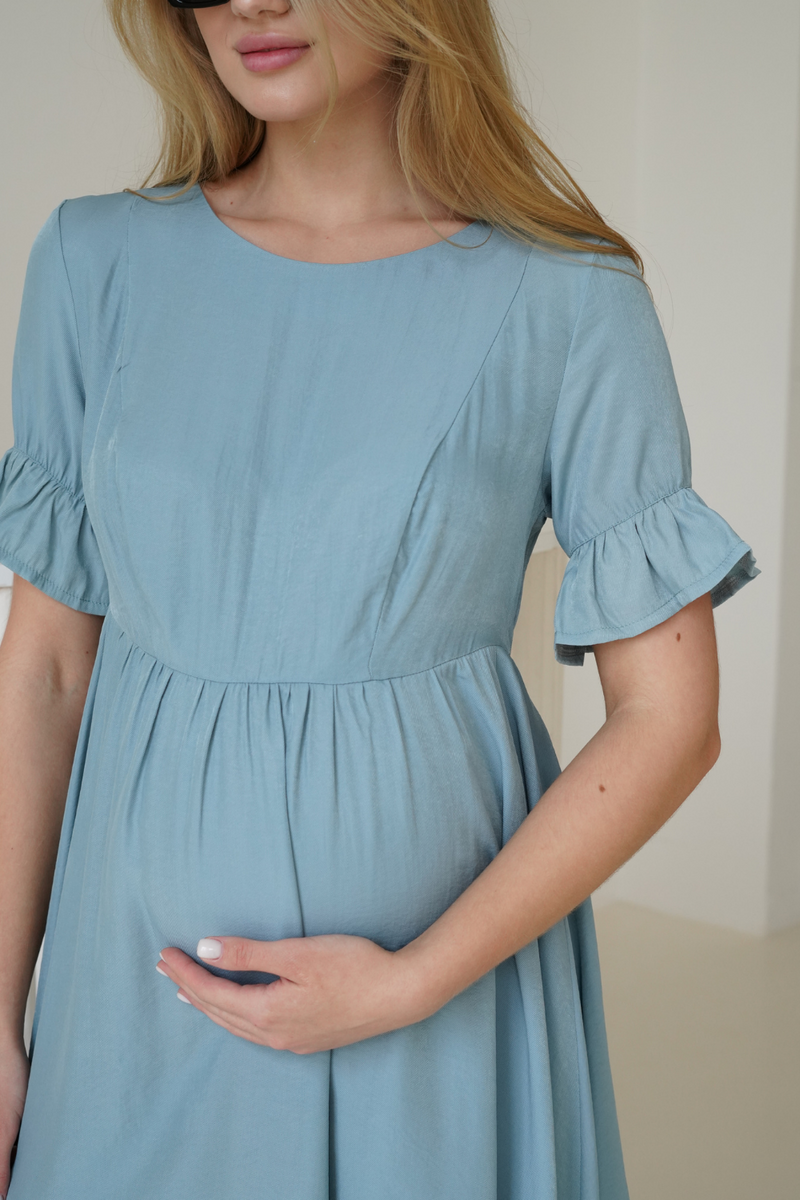 Платье для беременных 4249754, серо-синий, To be, Серо-синий, 42