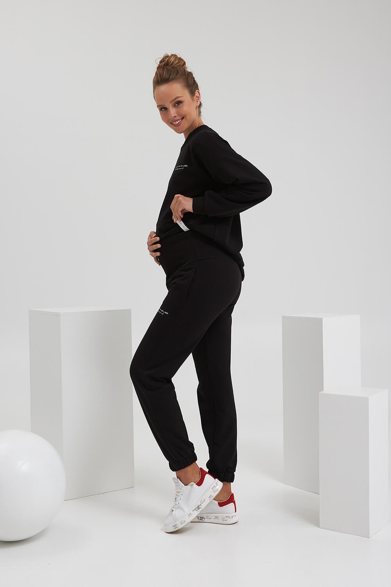 Спортивні костюми Костюм спортивний з капюшоном для вагітних та годуючих мам 2135(72) 1420, чорний, ТМ Dianora