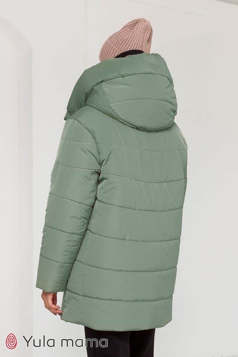 Зимняя куртка для беременных с капюшоном Kimberly, полынь, Юла Мама, Зеленый, M