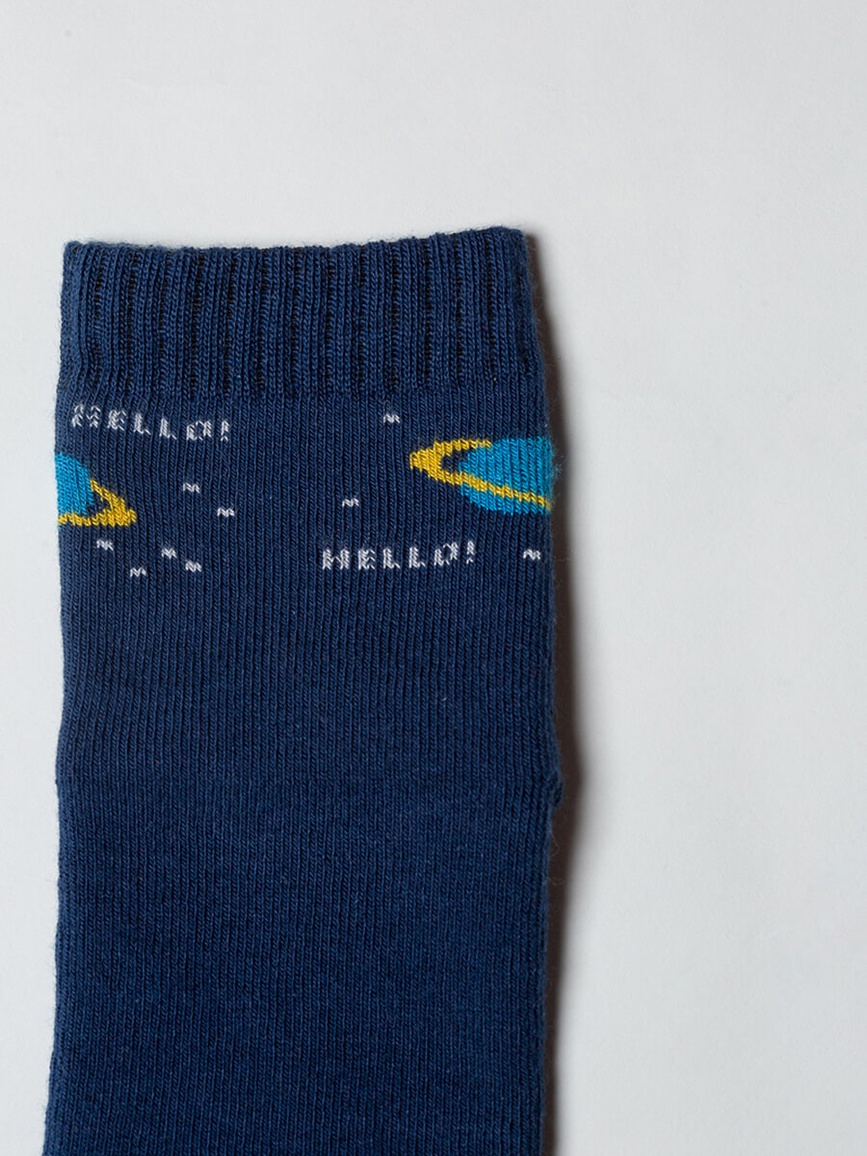 Шкарпетки Шкарпетки дитячі махрові Космос, набір 2 шт, синій, блакитний, Мамин Дом
