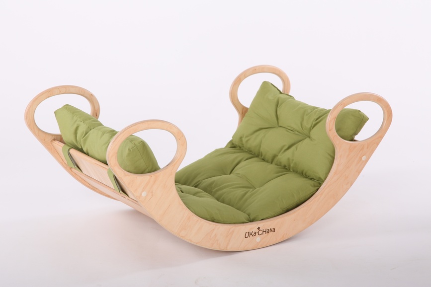 Шезлонги, крісла-качалки Універсальна розвиваюча качалка-ліжечко Rainbow Mini, з матрасиком (колір на вибір) ТМ Uka-Chaka