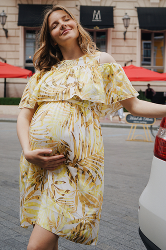 Сукня для вагітності, жовтий, To be, Жовтий, 42