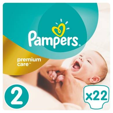 Одноразовые подгузники в роддом Подгузники Premium Care New baby 2, 3-6 кг, 22 шт, Pampers