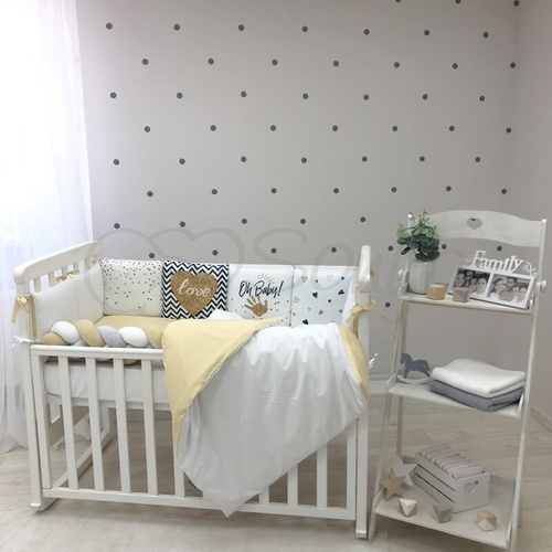 Постільна білизна Комплект постільної білизни в ліжечко Art Design Oh Baby + бортик коса, 6 елементів, Маленька Соня