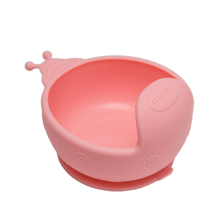 Посуда для детей Силиконовая тарелка на присоске HAPPY MEAL, розовая, ТМ Kinderenok