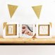 Бебі Арт - пам'ятні подарунки Набір для створення відбитка ручки і ніжки малюка потрійна рамочка, золотий кант, ТМ Baby art Фото №1