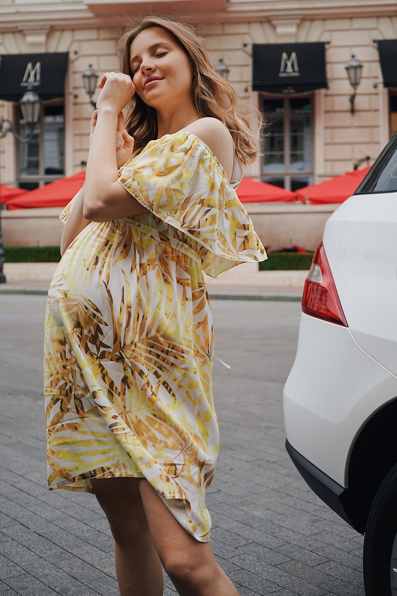 Сукня для вагітності, жовтий, To be, Жовтий, 42