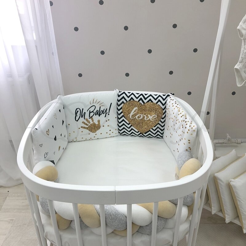 Постелька Комплект постельного белья в кроватку Art Design Oh Baby + бортик коса, 6 элементов, Маленькая Соня