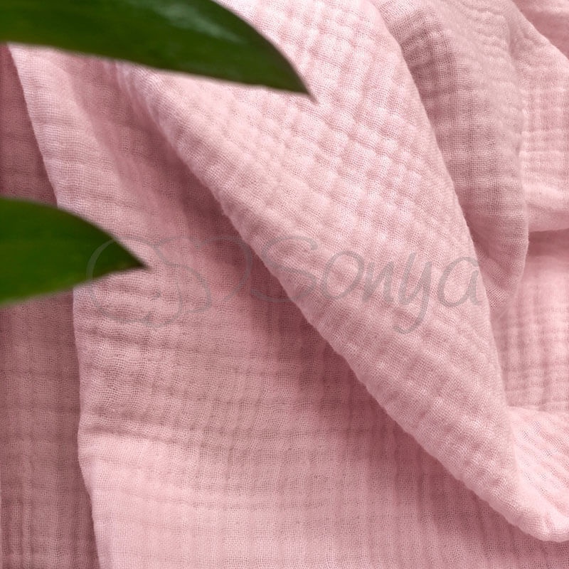 Одеяла и пледы Плед муслиновый жатка без бахромы, розовый, Маленькая Соня