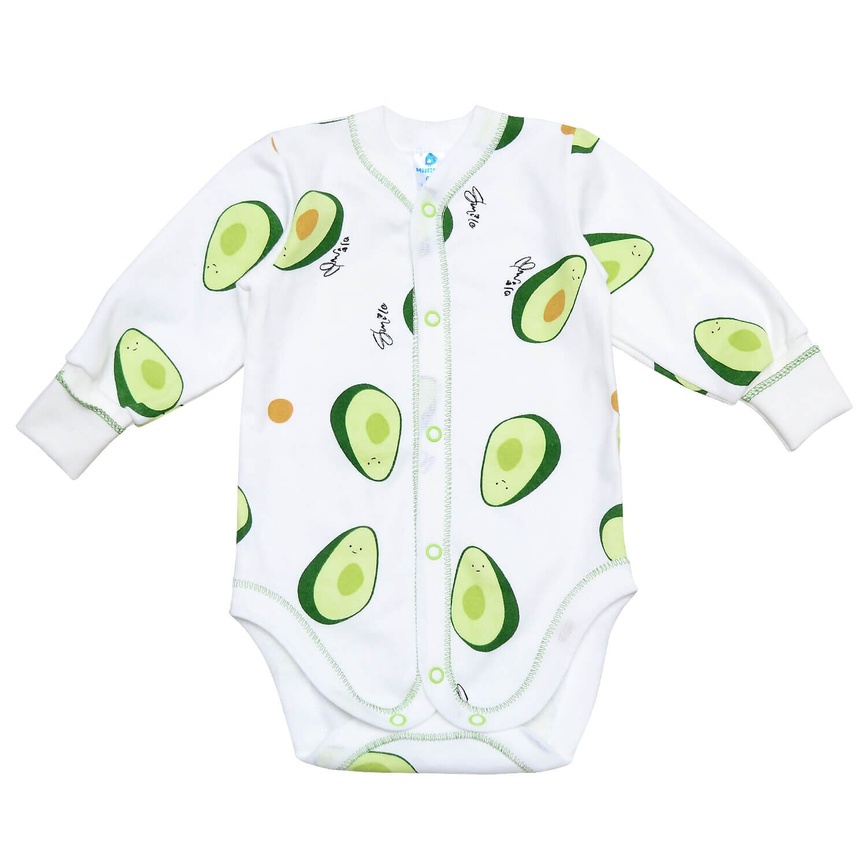 Боді з довгим рукавом Боді для новонароджених Авокадо Молочний Зелений, Minikin