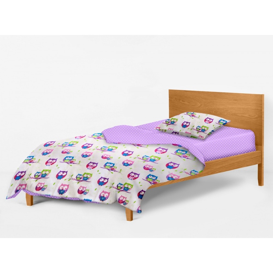 Постільна білизна Комплект постельного белья Бязь Совы, фиолетовый, ТМ COSAS