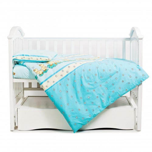 Постелька Сменная постель Comfort, дизайн "Утята", голубого цвета, 3 элемента, ТМ Twins