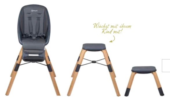 Стульчики для кормления Детский стульчик для кормления 3в1 BabyGO Carou 360°, серый, BabyGO