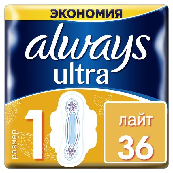 Гігієнічні прокладки Гігієнічні прокладки Ultra Light Quadro, 36шт, Always