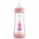 Бутылочки Бутылочка для кормления пластиковая PERFECT 5 с силиконовой соской 4м+ 300 мл, розовая, Chicco Фото №1