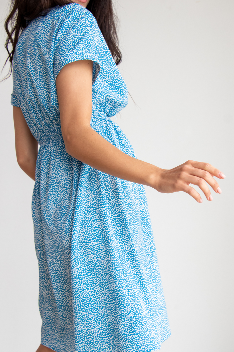 Платье для беременных и кормящих мам, голубой кап, To be, Голубой, 42