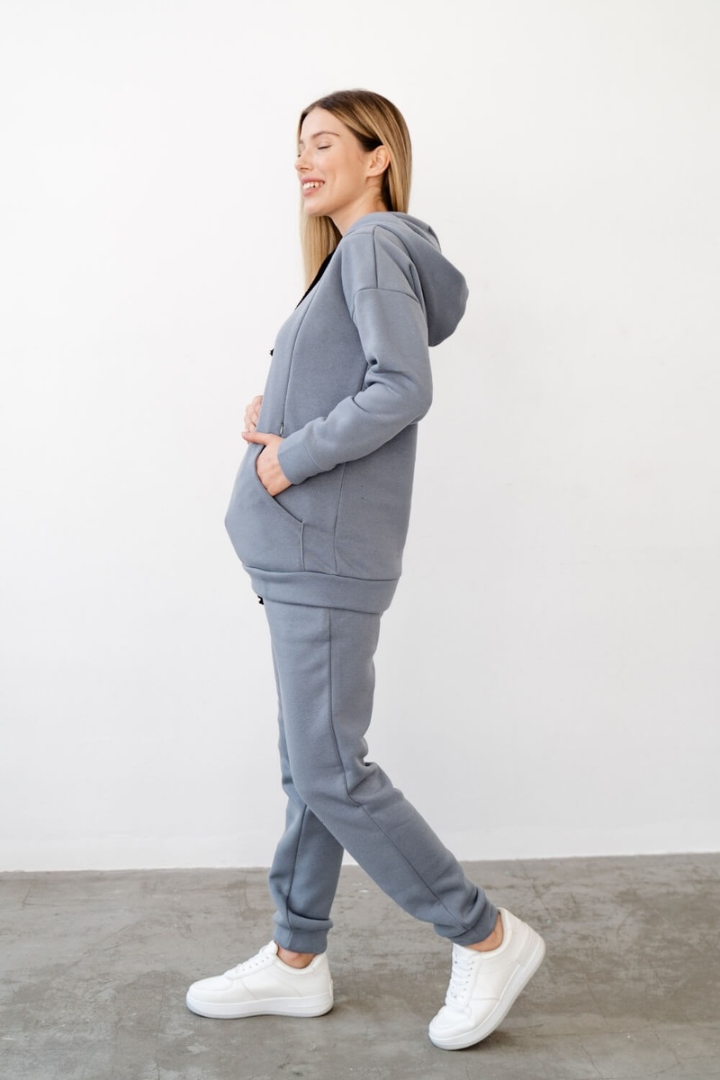 Спортивные костюмы Спортивный костюм для беременных и кормящих мам 4218115-4, серо-голубой, To be