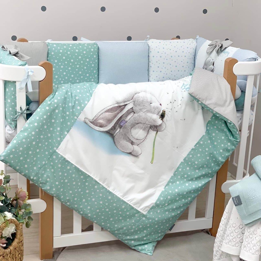 Постелька Сменный комплект постельного белья в кроватку Akvarel Одуванчик, 3 элемента, Маленькая Соня