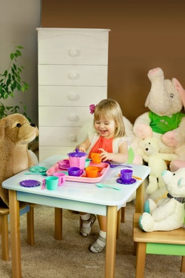 Ролевые игрушки Набор игрушечной посуды Ромашка с подносом, 22 элемента, цвет в ассортименте, Tigres